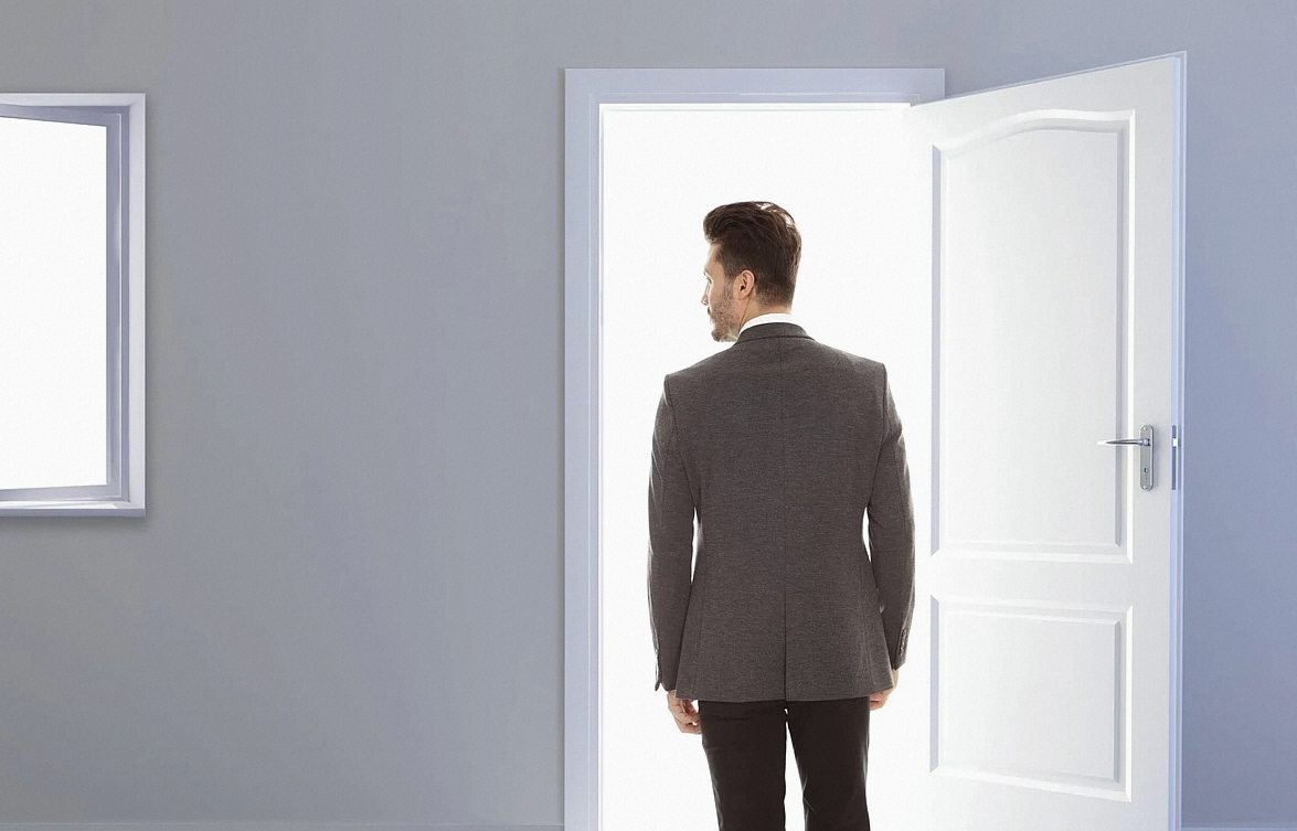 man, leaving, exit, opportunity, freedom, choice, decision, suit, future, job, possibilities, hope, back, exit, exit, op